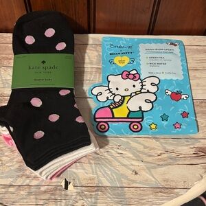 Kate Spade Black and Pink Polka Dot Socks